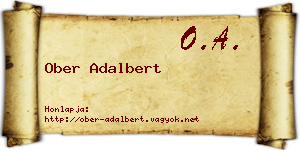 Ober Adalbert névjegykártya